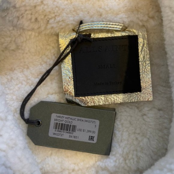 All Saints Farley Metallic Sheatling Jacket - Picture 3 of 6